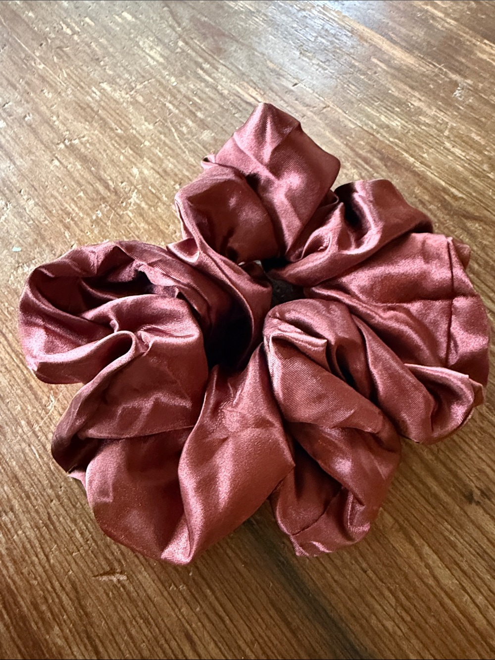 Silky Oversized Large Hair Scrunchie - Burgundy